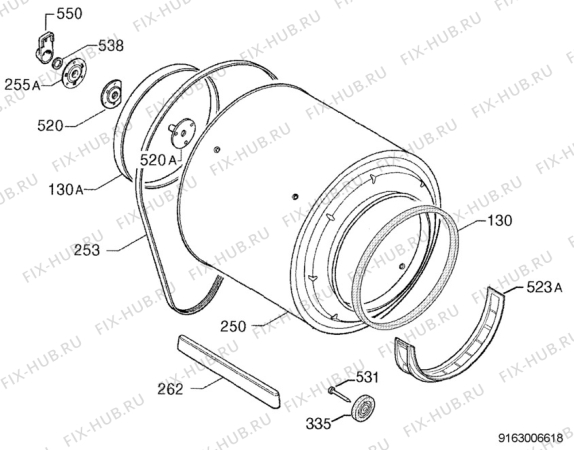 Взрыв-схема сушильной машины Proline SLP108V - Схема узла Functional parts 267